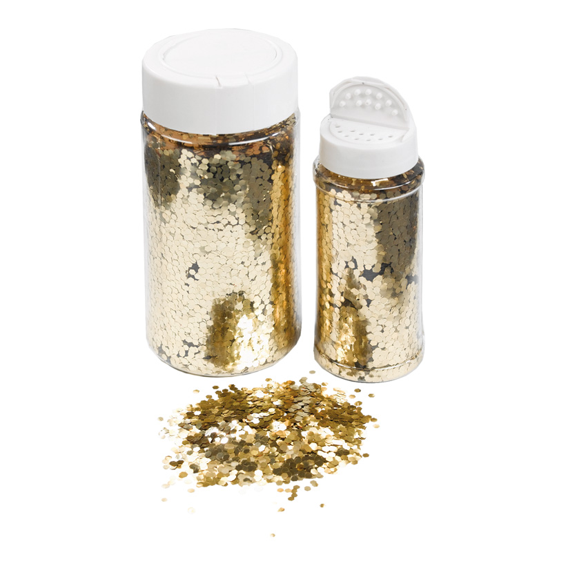 Coarse glitter in shaker can, 110g/can, plastic