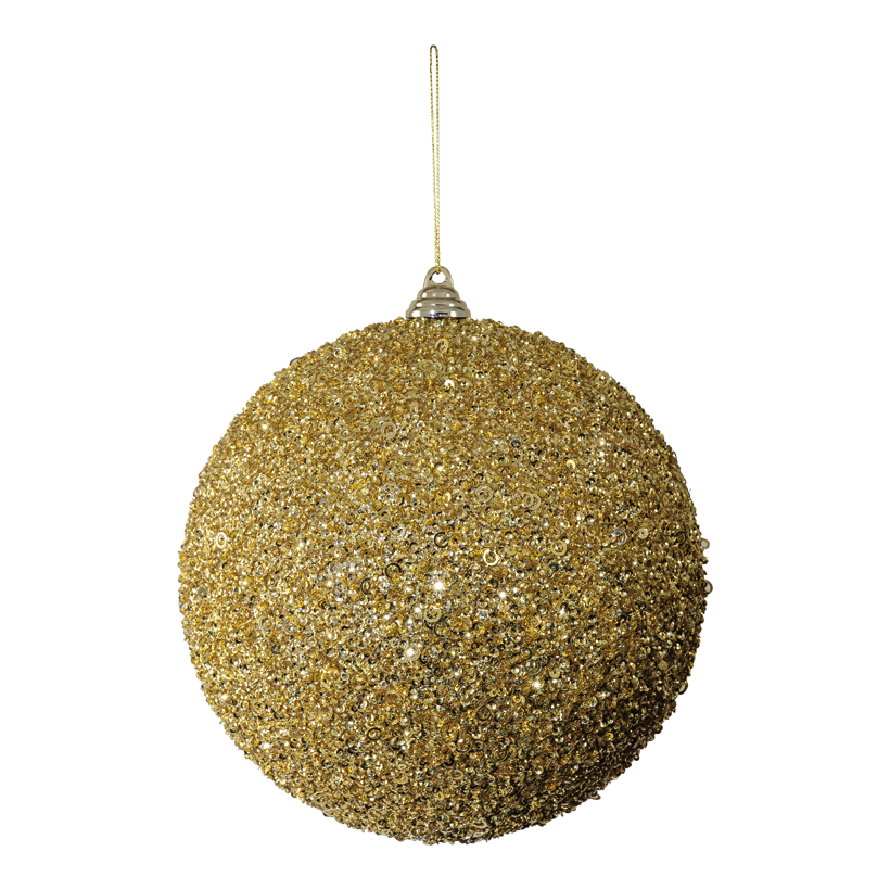 Kugel mit Pailletten, Ø 20cm aus Styropor/Kunststoff, mit Hänger, beglittert