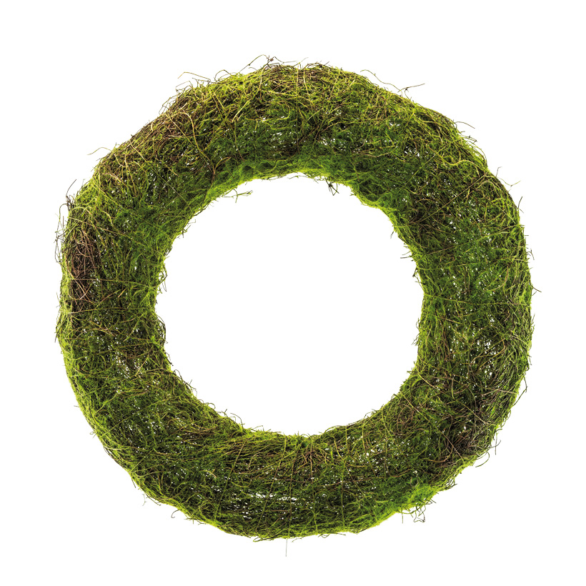 Natural wicker wreath, Ø: 50cm with artificial moss