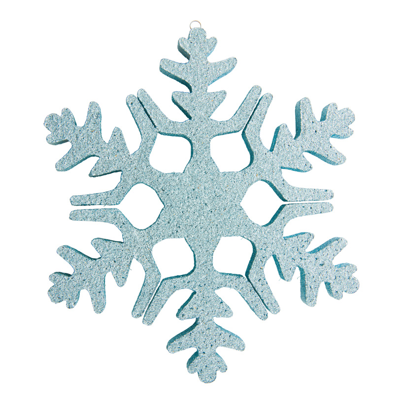 Flocon de neige, 20cm en polystyrène, scintillant avec  suspension