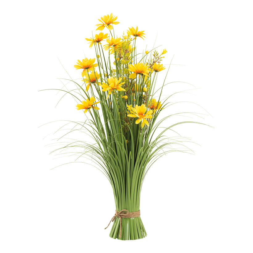 Bundle of grass with daisy flowers, 70cm Breite: Ø 30cm out of plastic/artificial silk