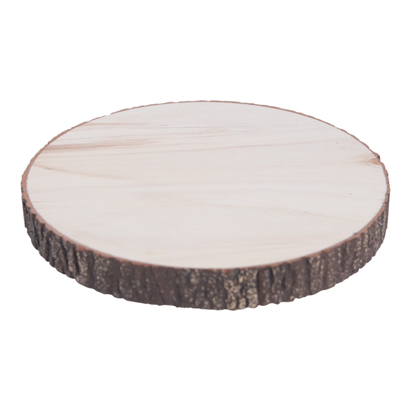 Disque d´arbre, H: 2cm Ø20cm Bois avec couvercle en mousse