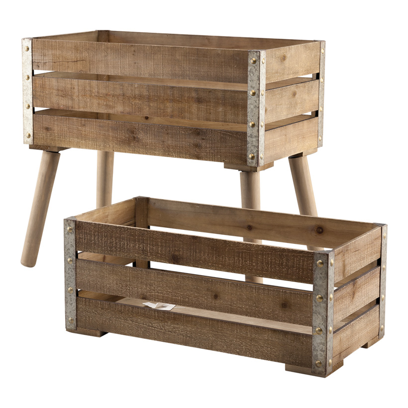 # Holzkisten, 30x60x25cm, 35x62x58cm 2er-Set