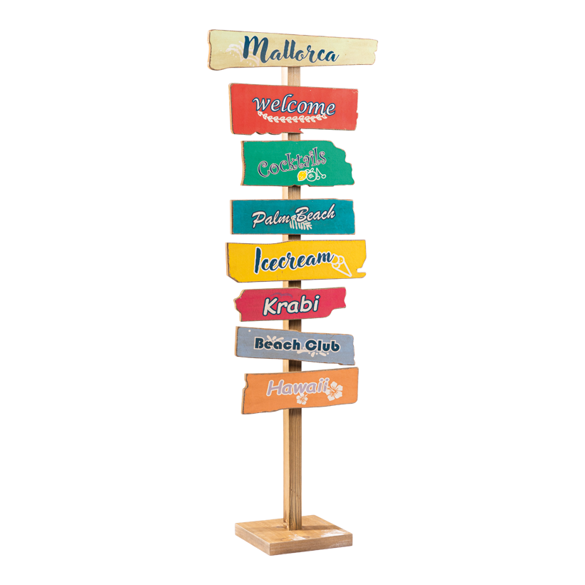 Wegweiser, 92cm Schildgröße: 30-36cm mit 6 Richtungspfeilen, aus MDF