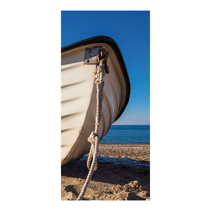 # Motivdruck  "Fischerboot am Strand", 180x90cm Stoff
