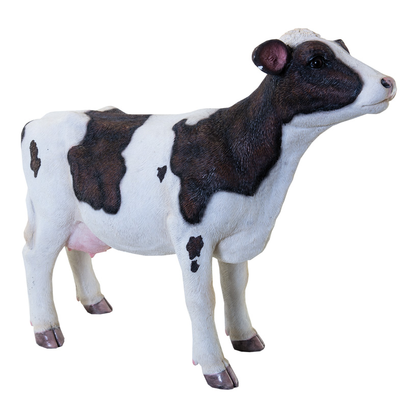 Vache, L: 42cm H: 31cm debout, en résine synthétique