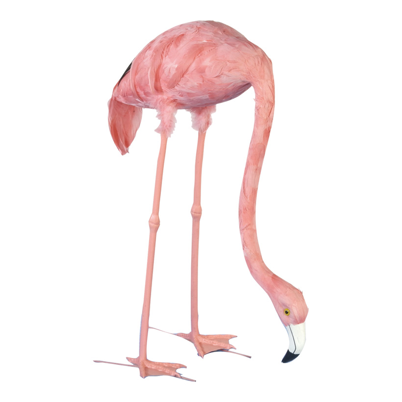 # Flamingo, 72cm, Kopf gesenkt, Kunststoff mit Federn
