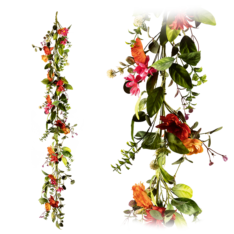 Blumengirlande, 160cm aus Kunststoff/ Kunstseide