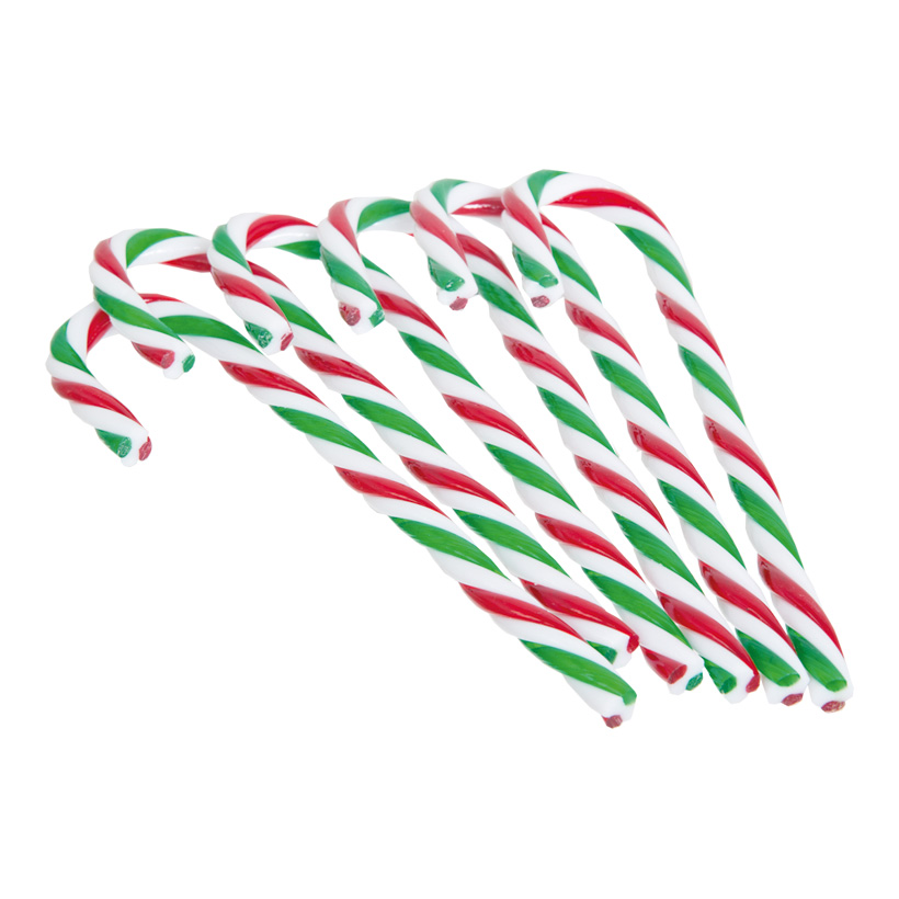 Zuckerstangen, 18cm, 6Stck./Blister, mit Schleife, Kunststoff