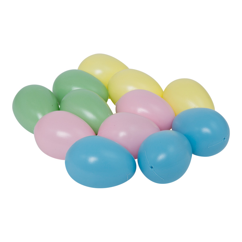 # Eggs, assorted, 45x65mm, 12-fold, plastic