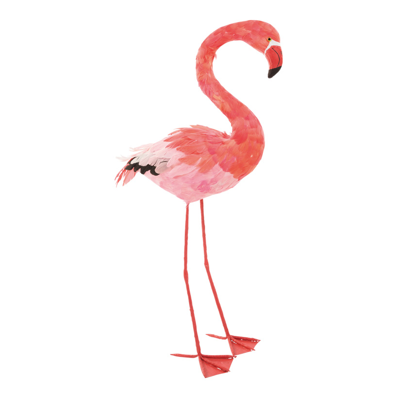 # Flamingo, head up, 96x52cm, styrofoam with feathers