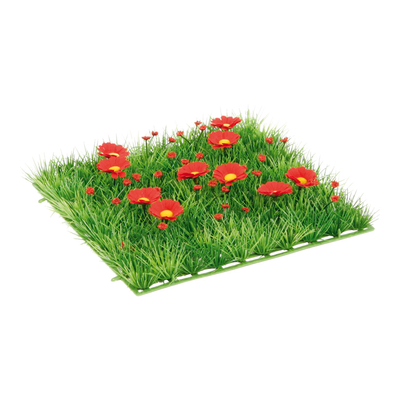 Grasplatte "Anemonen", 25x25cm, Kunststoff, Kunstseide