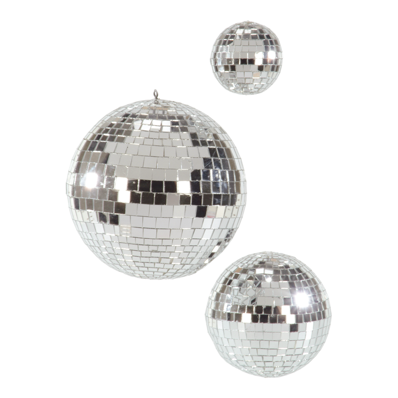 Mirror ball, 1.550g Ø 30cm styrofoam with glass discs