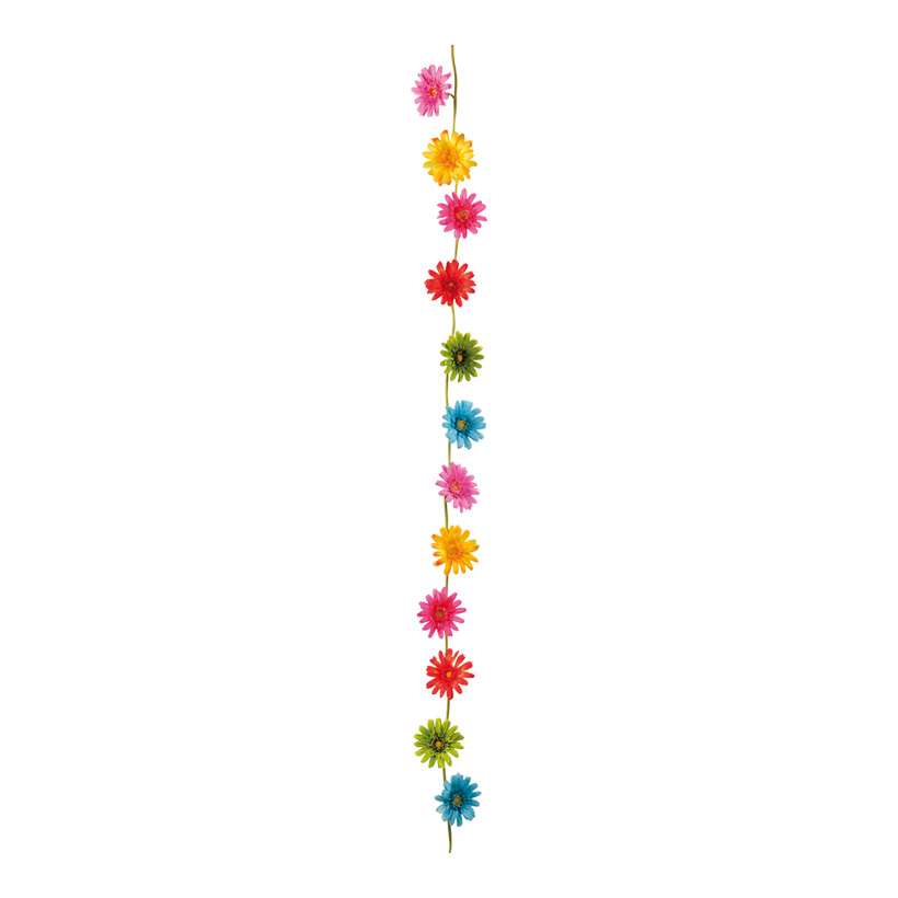 Gerberagirlande, Ø 9cm, 180cm, 12-fach, Kunststoff/Kunstseide