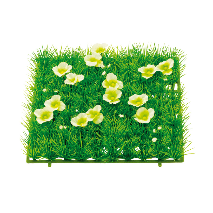 Grasplatte "Butterblumen", 25x25cm, Kunststoff, Kunstseide