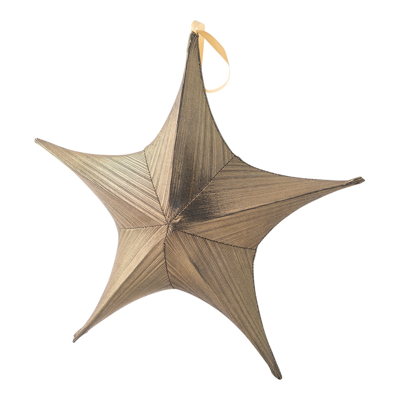 Textilstern, 5-zackig, Ø 40cm metallisch glänzend, faltbar, mit Reißverschluss und Hänger