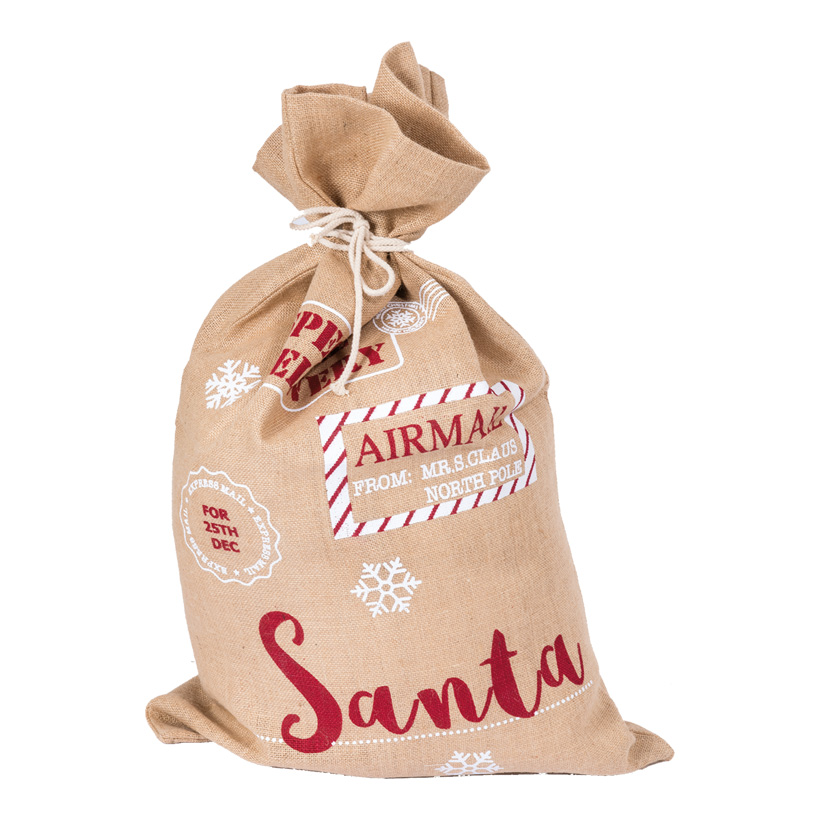 Jutesack, 50x80cm bedruckt, Airmail, Santa