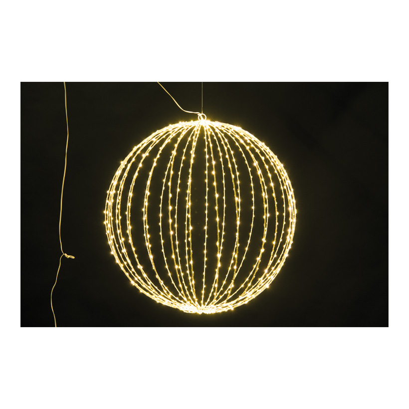 Boule 60cm avec 900 micro-lumières, pour l'intérieur, pliable, câble de connexionm 3m