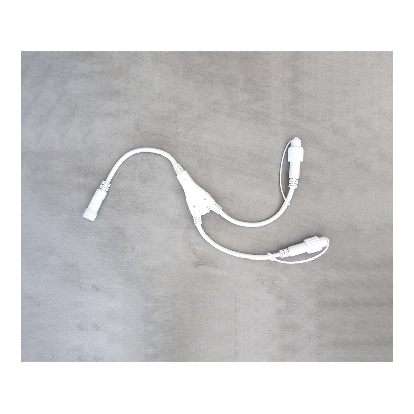 # LED Splitter Kabel, 50cm 2 Anschlüsse, Splitter Kabel aus Gummi für Lichterketten, IP44, für Innen- & Außenbereich, ohne Stecker