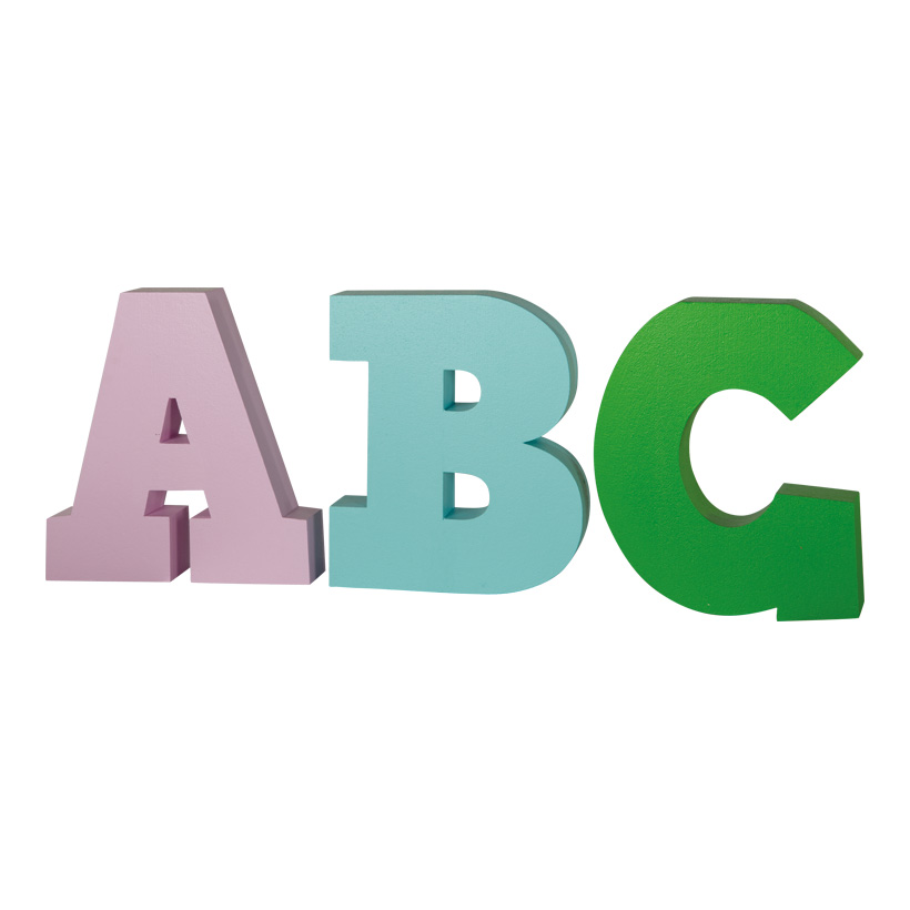 # Letters ABC, ca. 50x40cm 3 pcs. per set, out of styrofoam