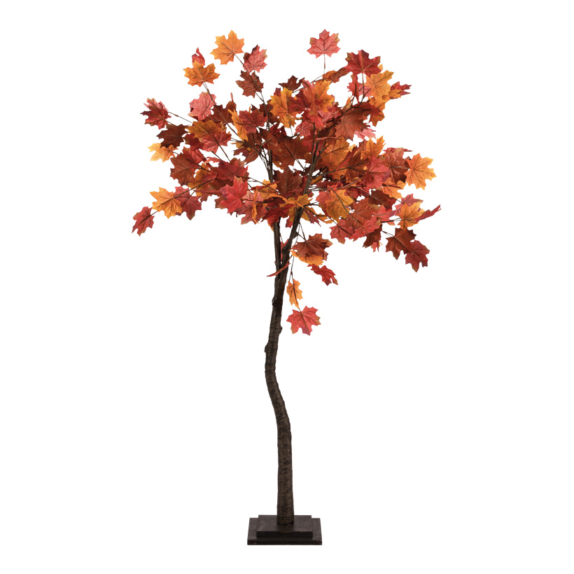 Ahornbaum, 150cm Holzfuß: 20x20x2,5cm, Blätter aus Kunstseide,Stamm aus Hartpappe
