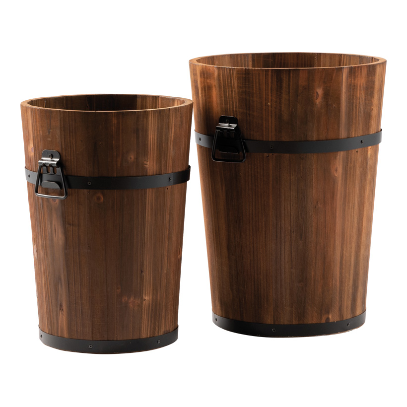 Buckets, 40x30cm, 35x25cm 2 pcs., out of fir wood, nested