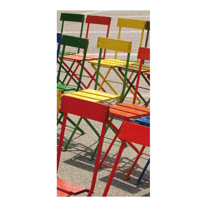 Banner Colourful chairs, 80x200cm paper