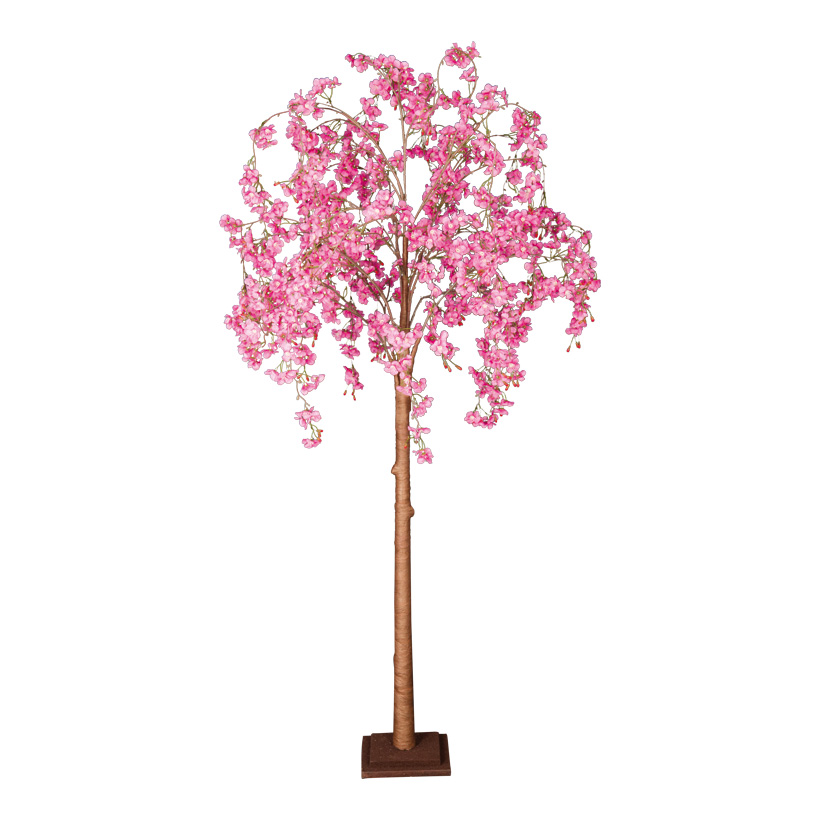 Kirschblütenbaum, 180cm Holzfuß: 22x22x4cm, Stamm aus Hartpappe, Blüten aus Kunstseide