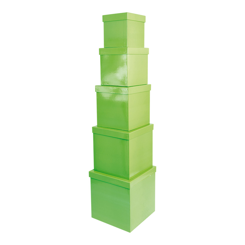 Boxes, cube, 20cm, 18cm, 16cm, 14cm, 12cm 5pcs./set, nested, paper