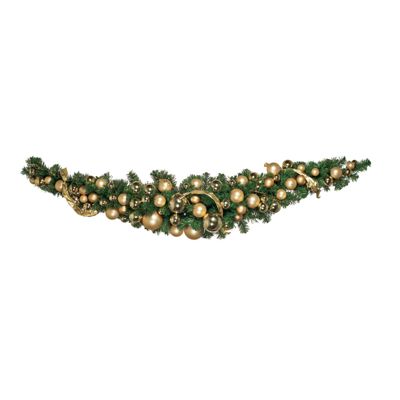 Fir swag, 180cm, decorated with balls and decorative ribbon