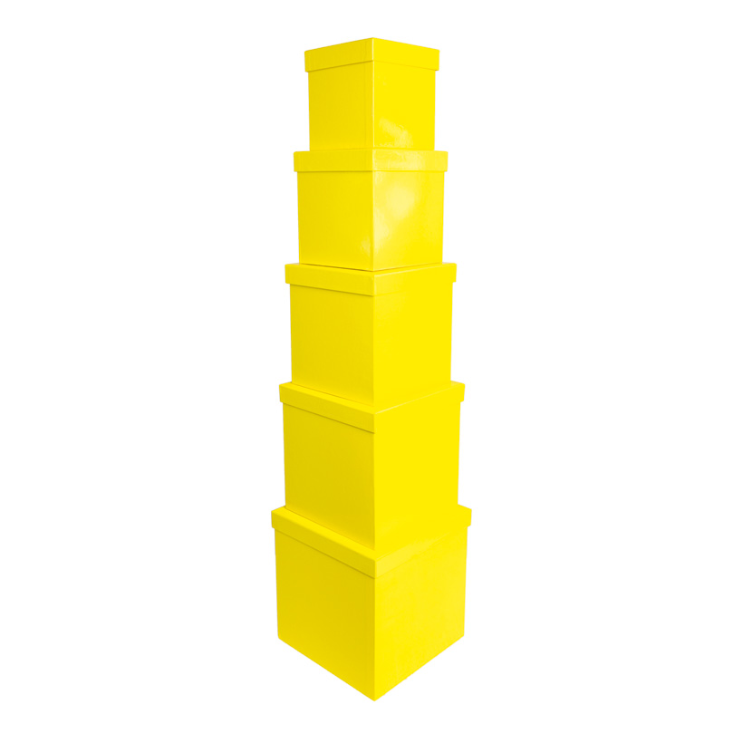 Boxes, cube, 20cm, 18cm, 16cm, 14cm, 12cm 5pcs./set, nested, paper