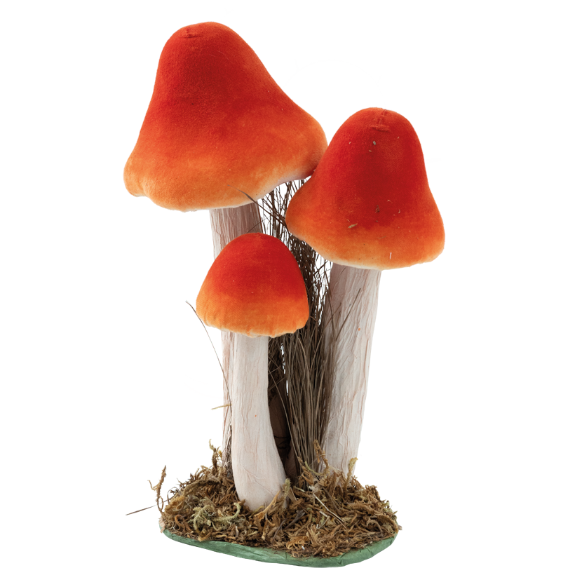 Mushroom group, 28x18x15cm 3-fold, out of styrofoam