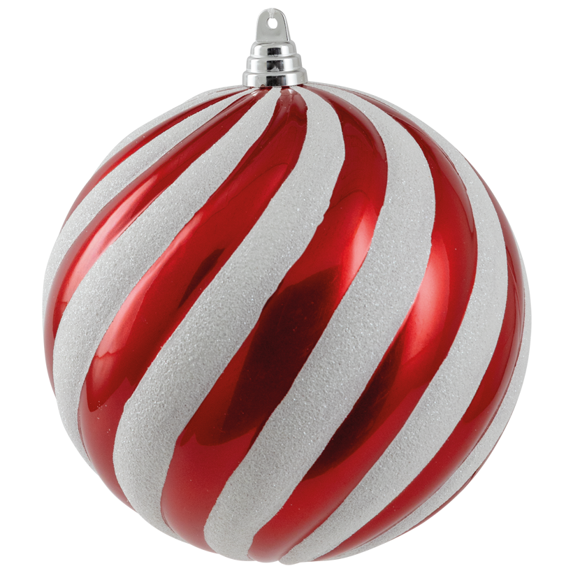Ball ornament, Ø 20cm out of plastic, wavy, with hanger