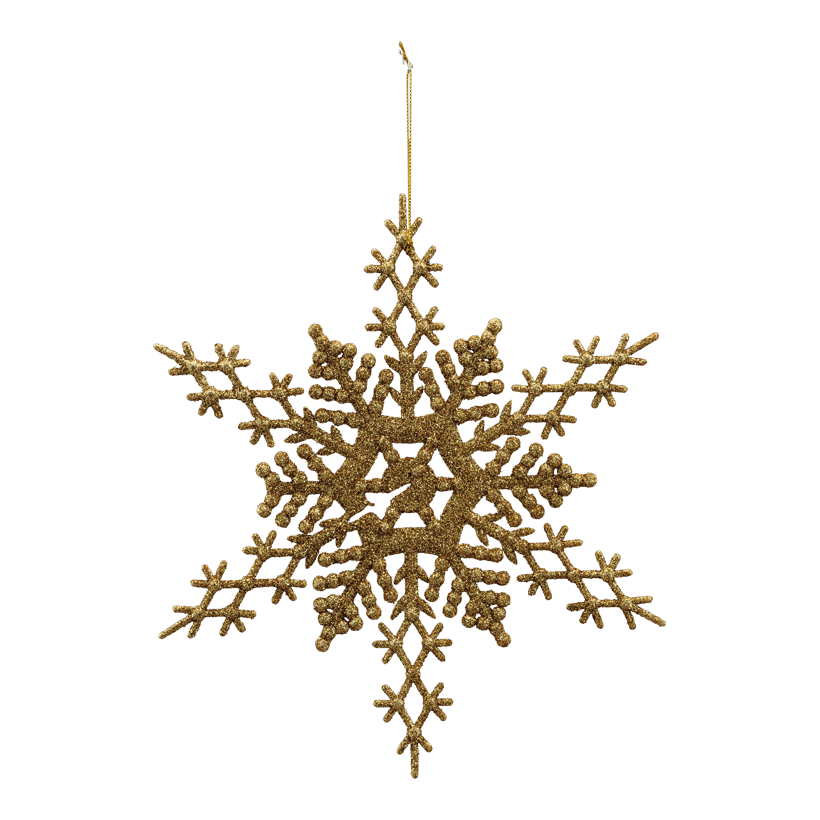 Schneeflocke, Ø 25cm aus Kunststoff, beglittert, mit Hänger